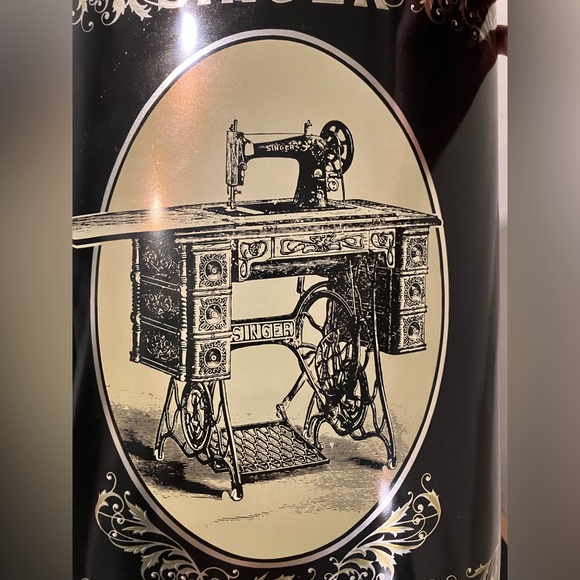 Singer Sewing Machine Metal Waste Basket - Picture 4 of 15